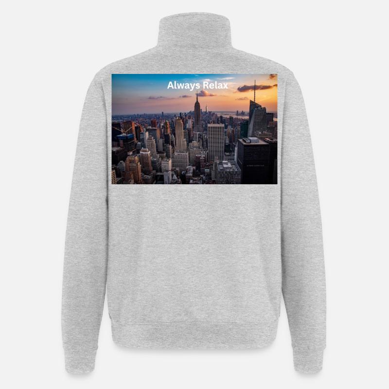 Städtische Abendruhe - Quarter-Zip-Sweatshirt - Grau meliert