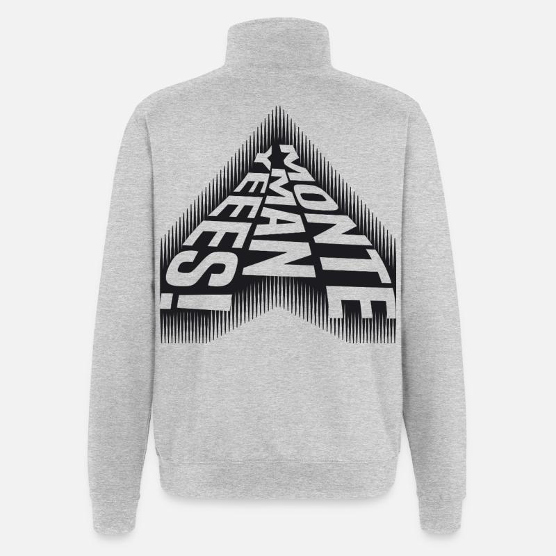 Monte Man Yeees - Cooler Spruch - Quarter-Zip-Sweatshirt - Grau meliert