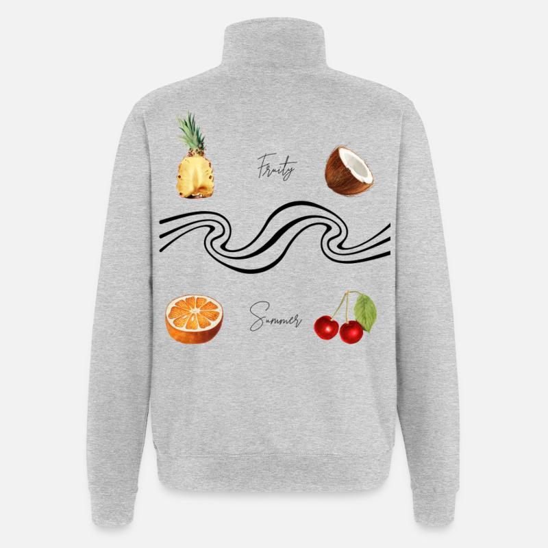 fruity summer - Quarter-Zip-Sweatshirt - Grau meliert