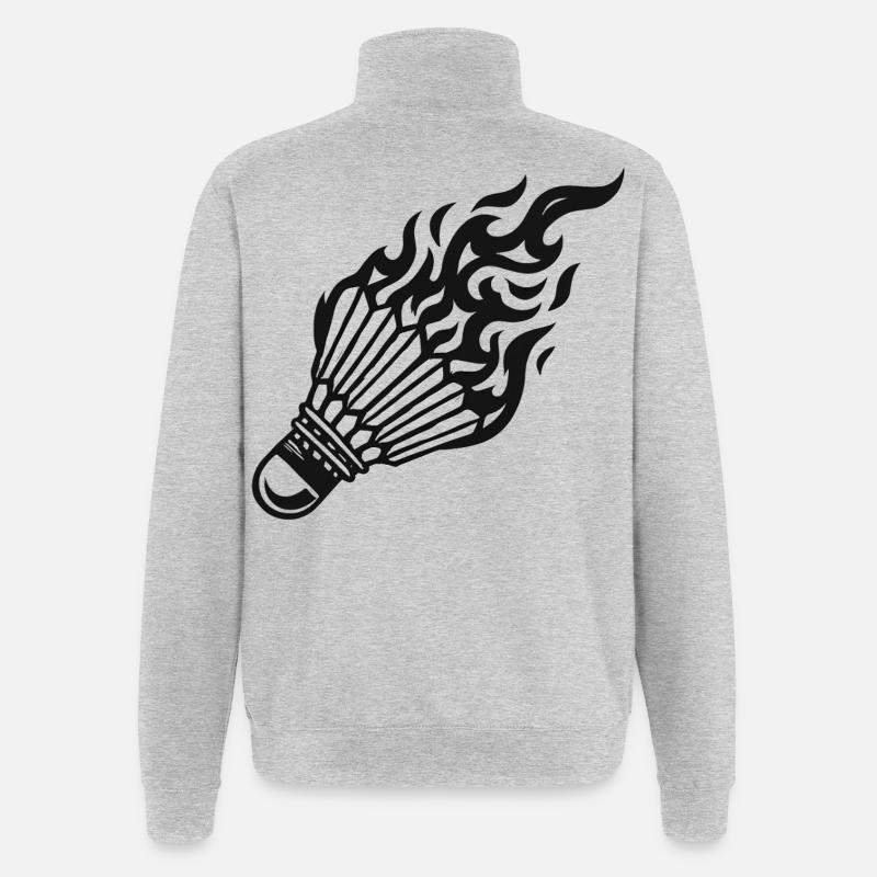 Flame Shuttlecock - Quarter-Zip Sweatshirt - heather grey