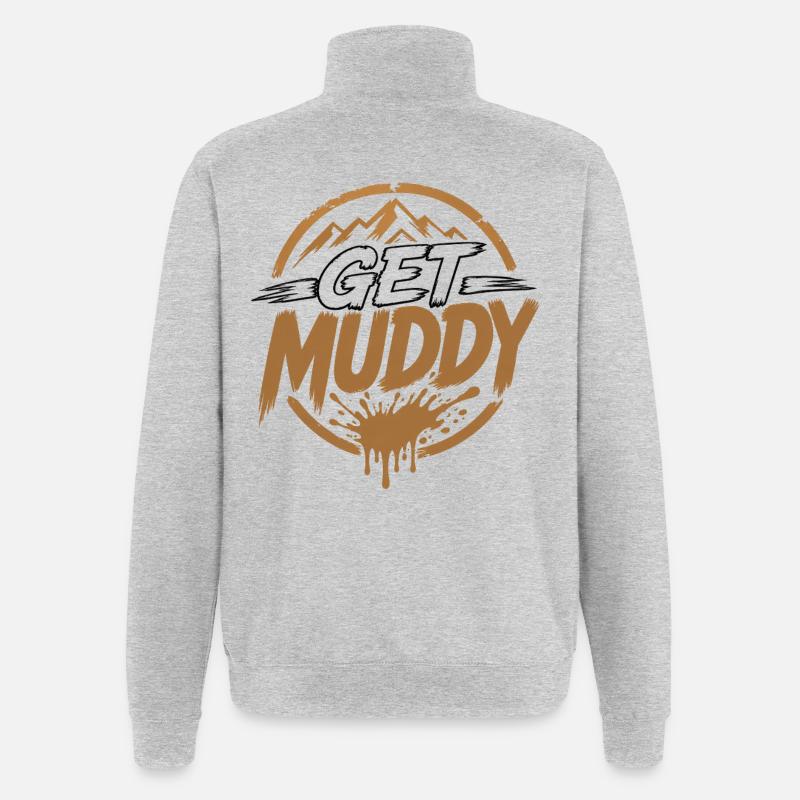 Boue - Sweat à zip 1/4 - gris chiné