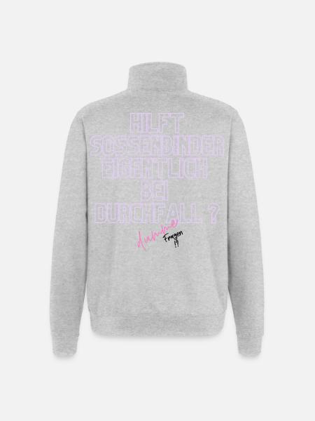 Durchfall Humor Neontext - Quarter-Zip-Sweatshirt - Grau meliert