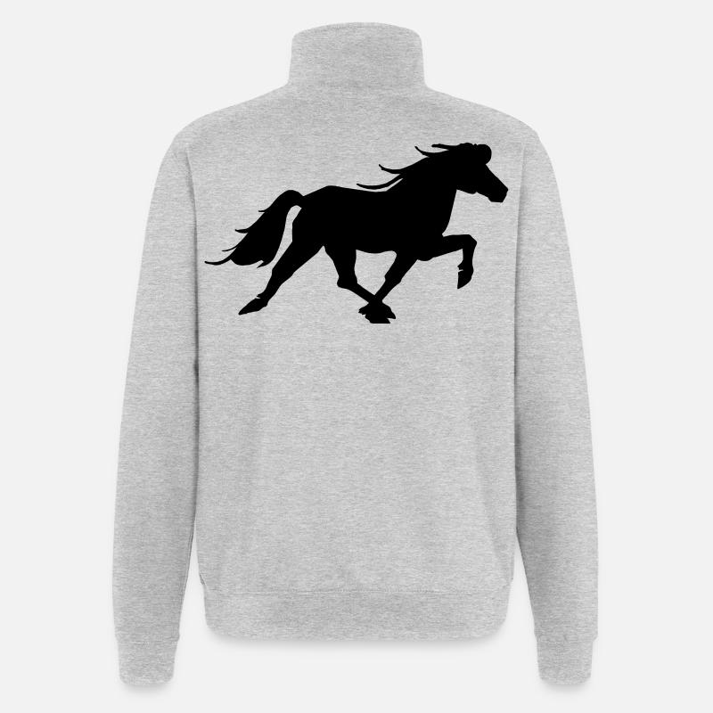 Islandpferd Rennpass Reitsport Pferde - Quarter-Zip-Sweatshirt - Grau meliert