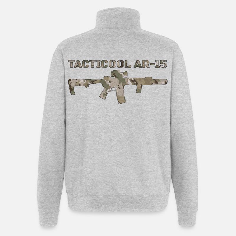 AR-15 - Quarter-Zip-Sweatshirt - Grau meliert