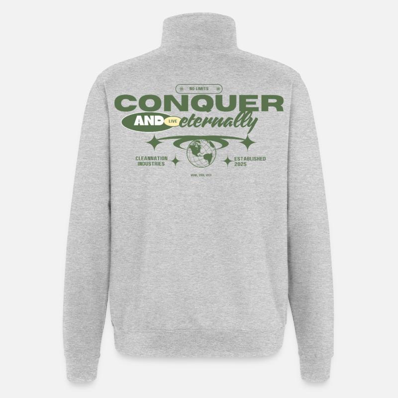 Conquérir - Sweat à zip 1/4 - gris chiné