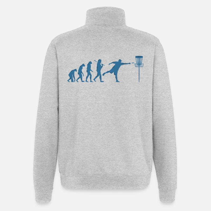 Disc Golf Evolution - Quarter-Zip Sweatshirt - heather grey