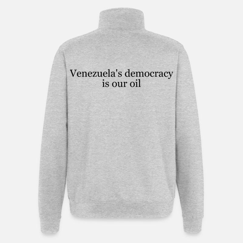 Venezuelaisches Öl - Quarter-Zip-Sweatshirt - Grau meliert