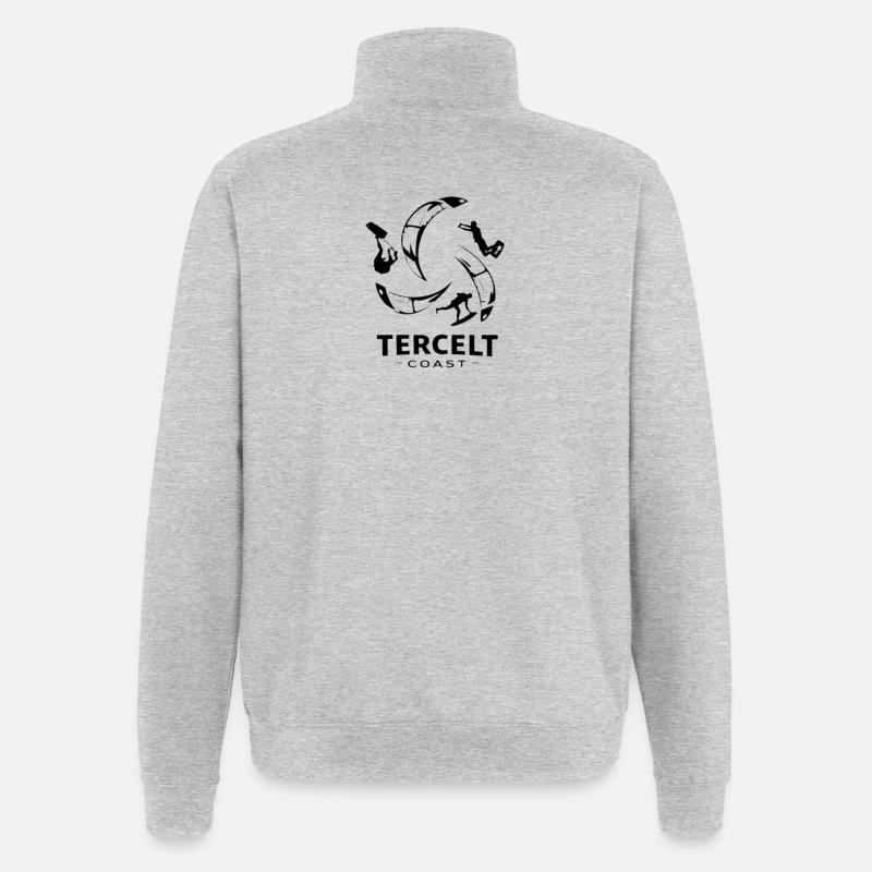 TERCELT Coast élégance marine et celte - Sweat à zip 1/4 - gris chiné