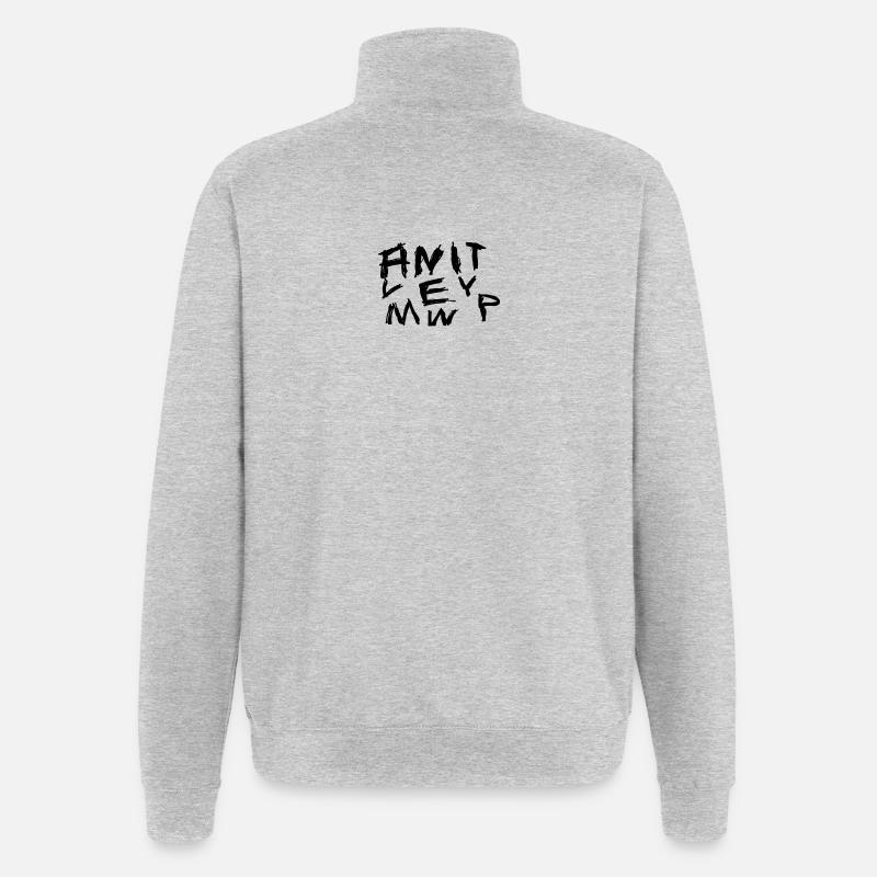 Graffiti Handwriting Chaos Pattern - Quarter-Zip Sweatshirt - heather grey