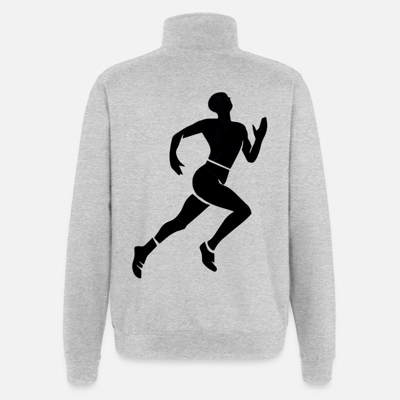 Leichtathletik - Quarter-Zip-Sweatshirt - Grau meliert