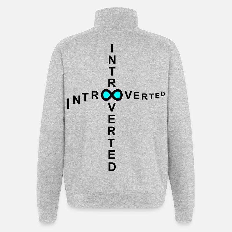 introverti - Sweat à zip 1/4 - gris chiné
