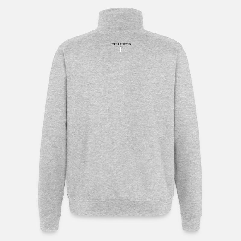 Jesus Christus Ist Gott Kreuzdesign - Quarter-Zip-Sweatshirt - Grau meliert