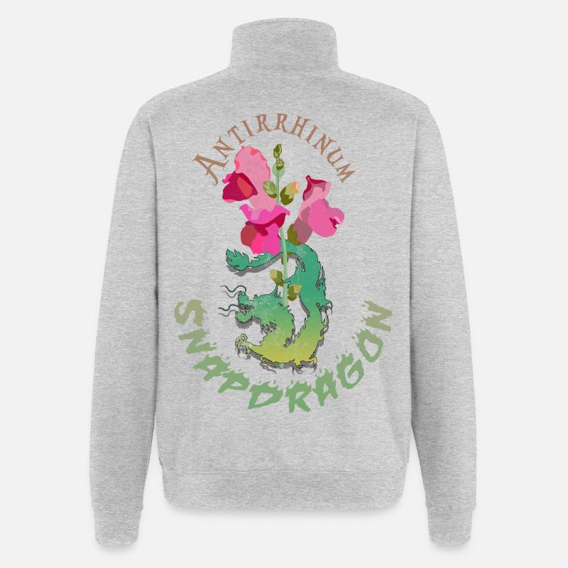 Drachenblumen - Quarter-Zip-Sweatshirt - Grau meliert