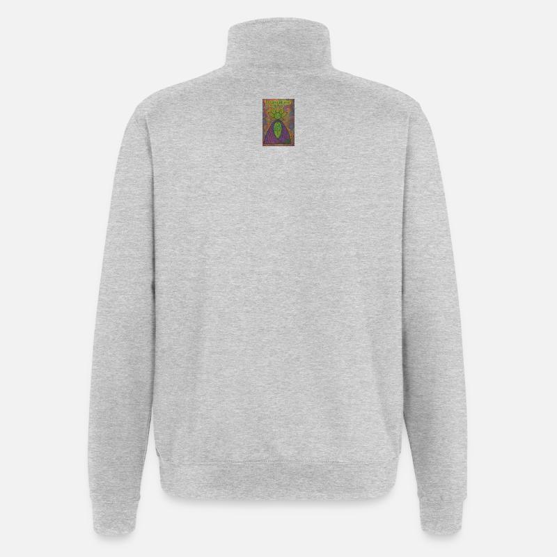 Psychedelic Botanical Mindscape - Quarter-Zip Sweatshirt - heather grey