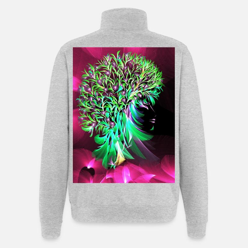 Magischer Baum der Liebe - Quarter-Zip-Sweatshirt - Grau meliert