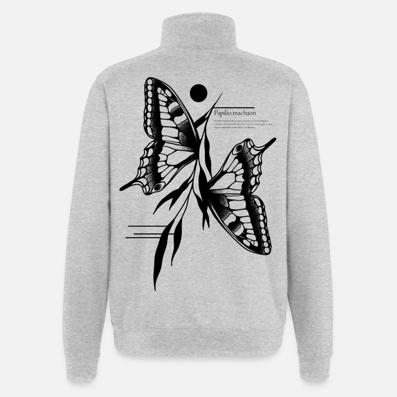 Dovetail Butterfly - Quarter-Zip Sweatshirt - heather grey