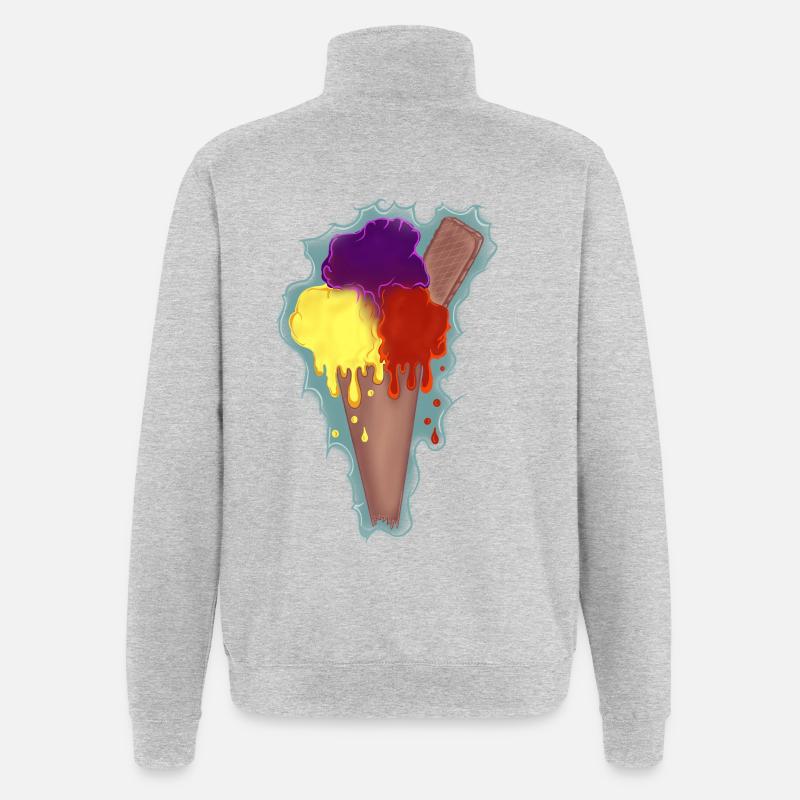 Regenbogen Eis  - Quarter-Zip Sweatshirt - heather grey