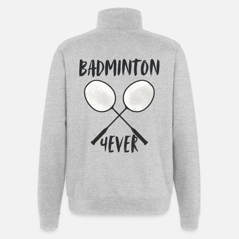 Badminton Forever Racket - Quarter-Zip Sweatshirt - heather grey