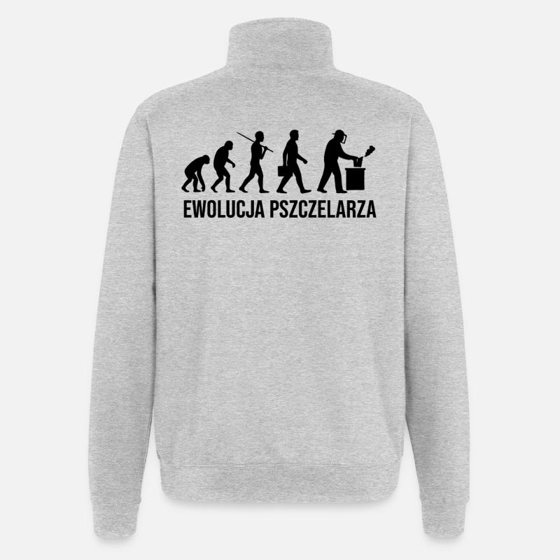 L’évolution de l’apiculteur - Sweat à zip 1/4 - gris chiné