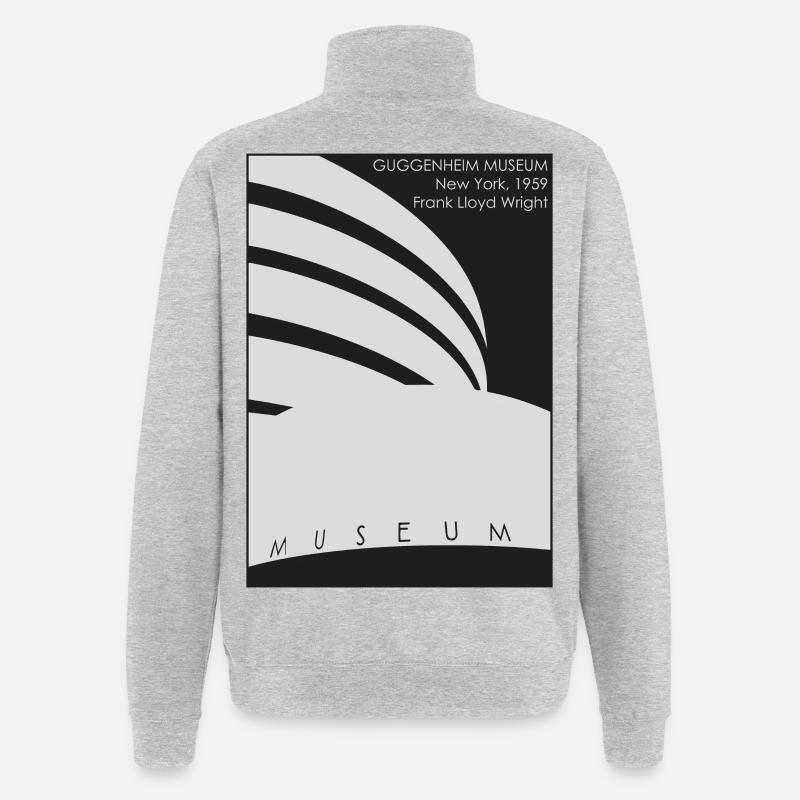 Architecture moderne: Musée Guggenheim - Sweat à zip 1/4 - gris chiné