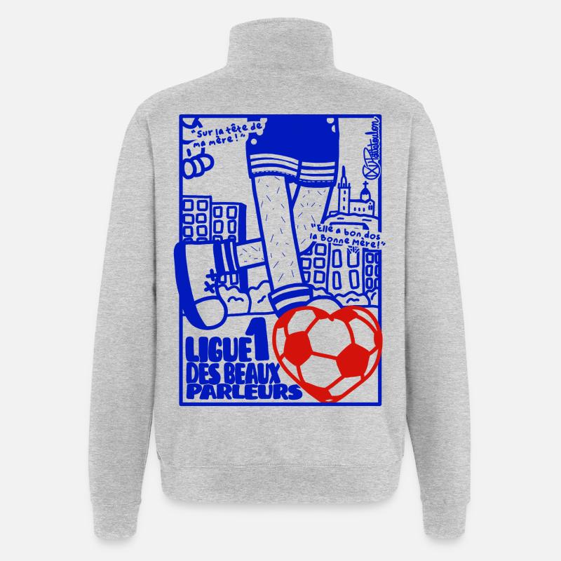 Ligue Beaux Parleurs Marseille - Sweat à zip 1/4 - gris chiné