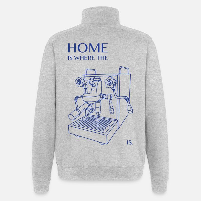 Design Siebträger - Quarter-Zip-Sweatshirt - Grau meliert