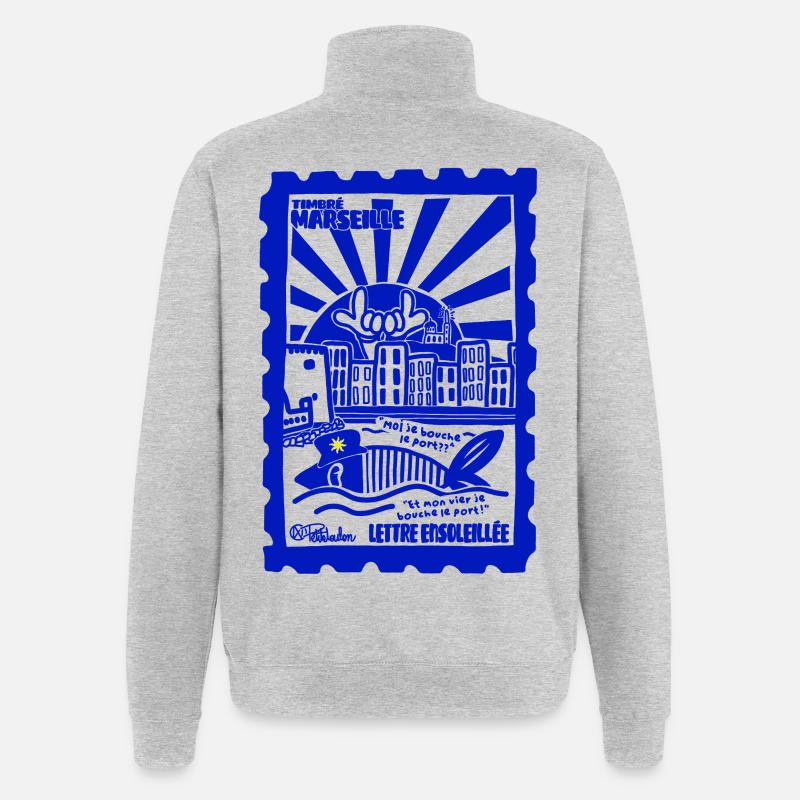 Timbré Marseille - Sweat à zip 1/4 - gris chiné