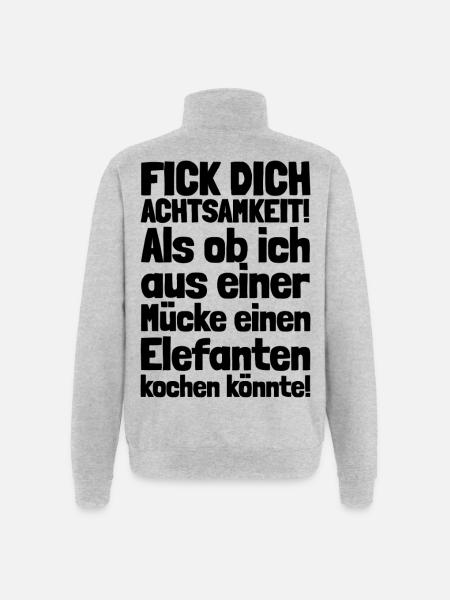 FICK DICH ACHTSAMKEIT / MÜCKE ELEFANT KOCHEN - Quarter-Zip-Sweatshirt - Grau meliert