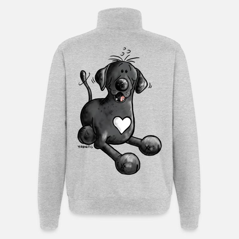 Labbi Love - Labrador Retriever - Quarter-Zip-Sweatshirt - Grau meliert