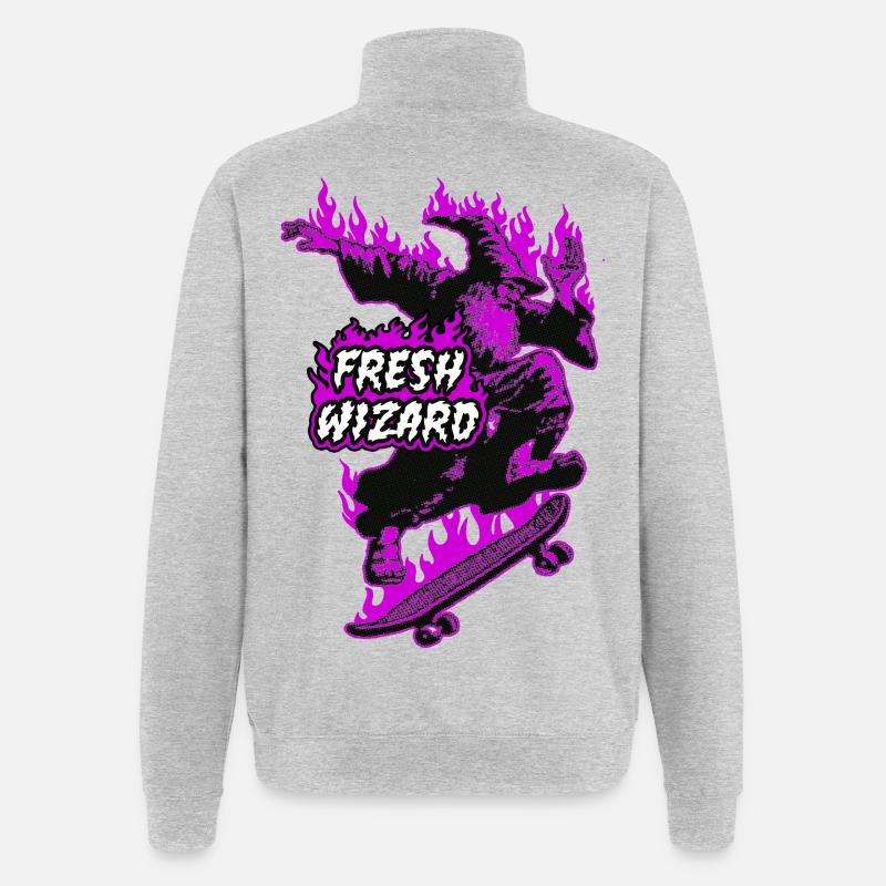 Fresh Wizard - Quarter-Zip Sweatshirt - heather grey