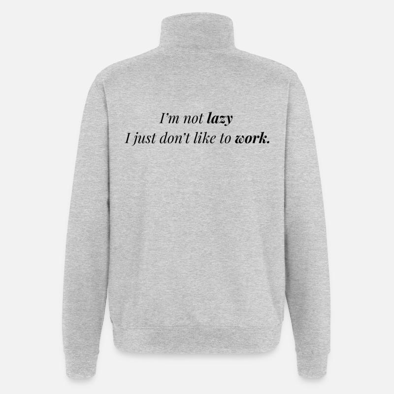 Don't like work. - Sweat à zip 1/4 - gris chiné