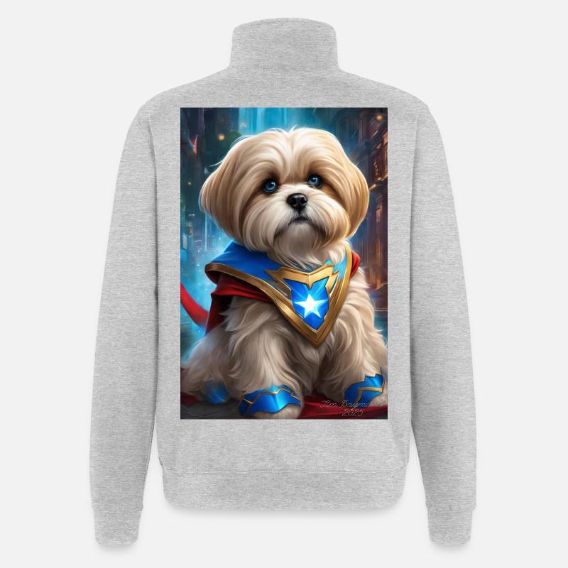 Hero Pup Starcrest Umhang - Quarter-Zip-Sweatshirt - Grau meliert