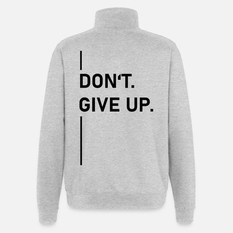Ne pas. Abandonner. –Déclaration - Sweat à zip 1/4 - gris chiné