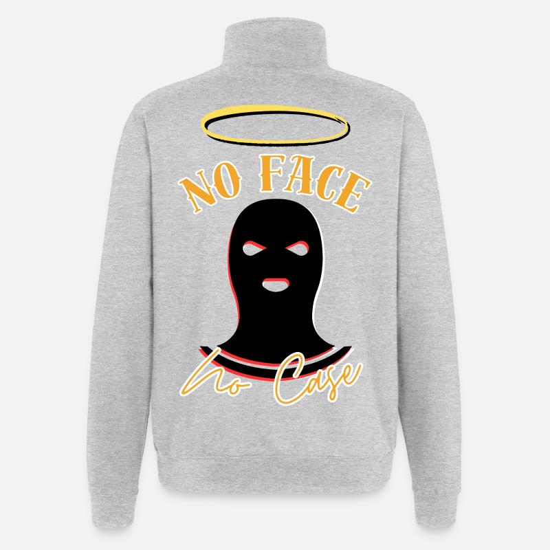 No face no case - Quarter-Zip Sweatshirt - heather grey