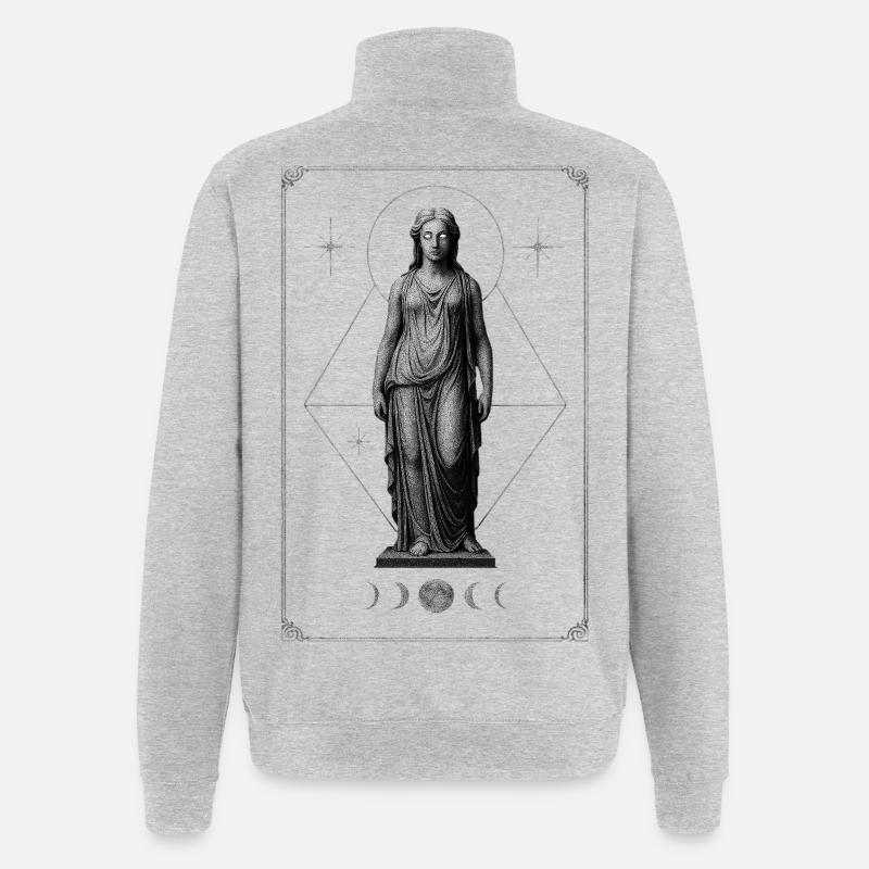 Fille de la Lune - Sweat à zip 1/4 - gris chiné