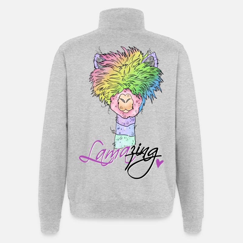 Lama* zing - Quarter-Zip-Sweatshirt - Grau meliert