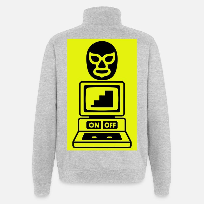Computercult - Quarter-Zip-Sweatshirt - Grau meliert
