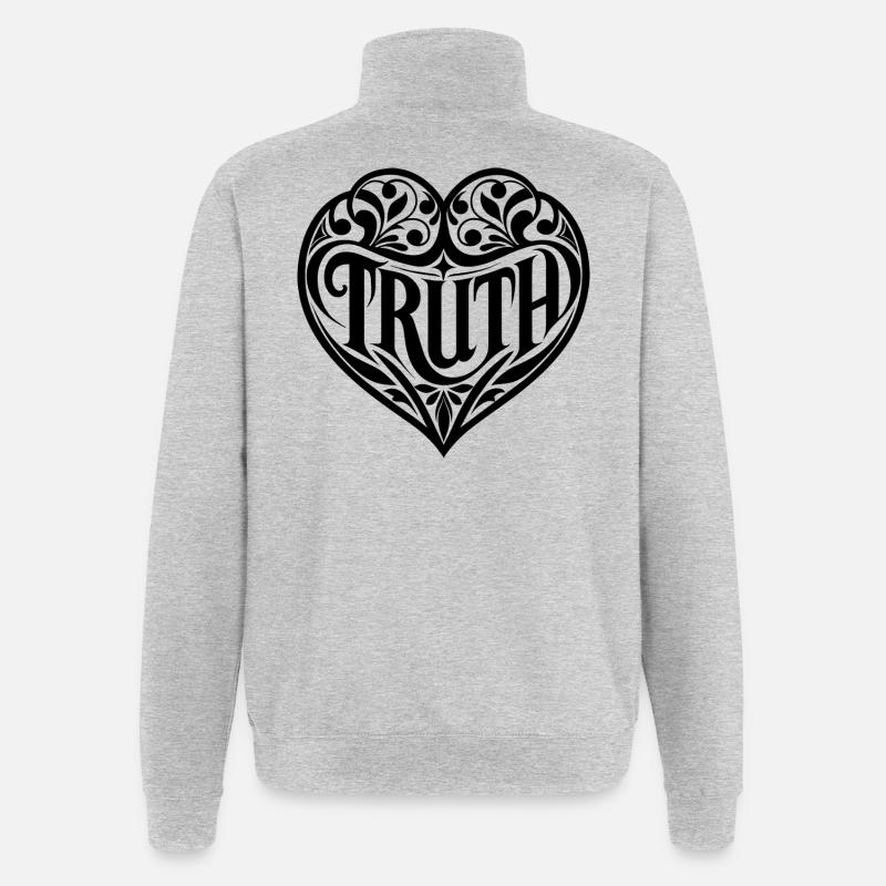 Truth Statement - Quarter-Zip-Sweatshirt - Grau meliert