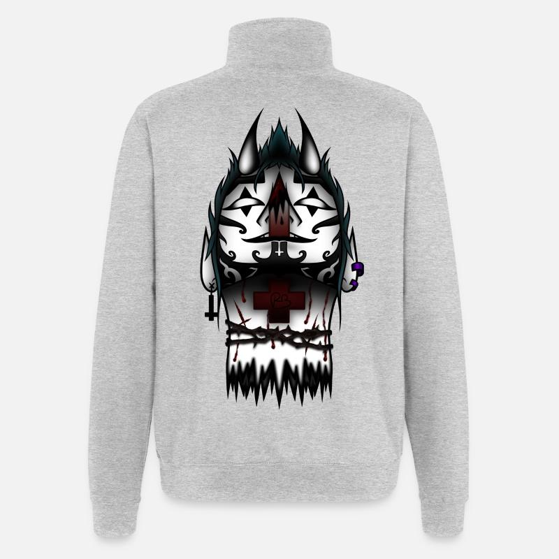 Gefallener Dämon - Quarter-Zip-Sweatshirt - Grau meliert