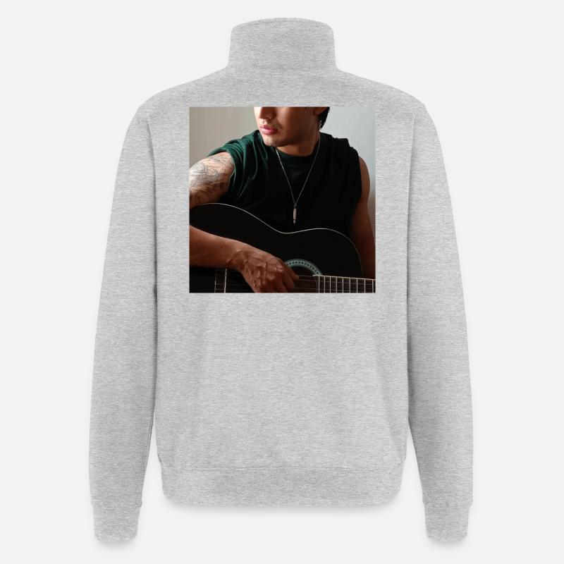 Studio Night Guitar - Quarter-Zip-Sweatshirt - Grau meliert
