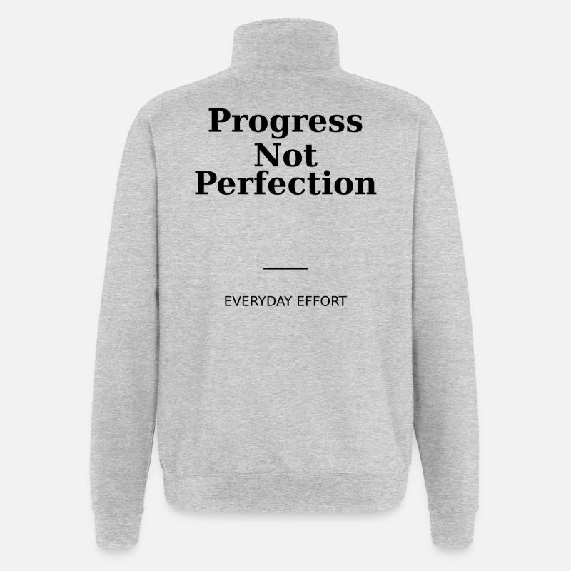 Fortschritt statt Perfektion - Quarter-Zip-Sweatshirt - Grau meliert