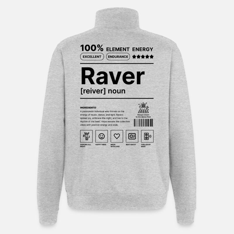 Mode de vie raver - Sweat à zip 1/4 - gris chiné