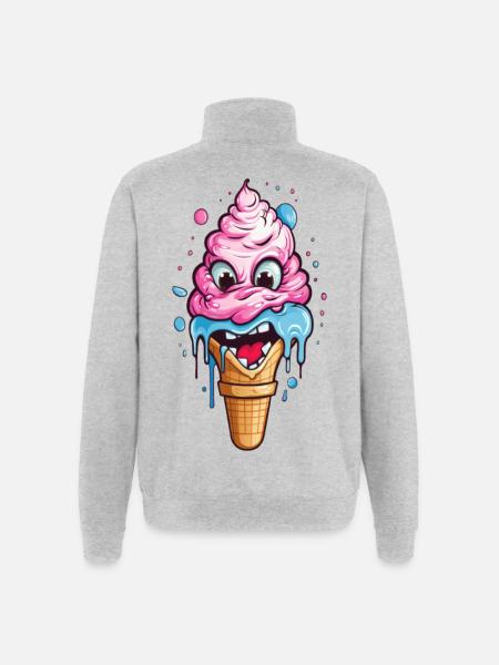 Verspieltes Eistopping-Motiv für Kinder - Quarter-Zip Sweatshirt - heather grey
