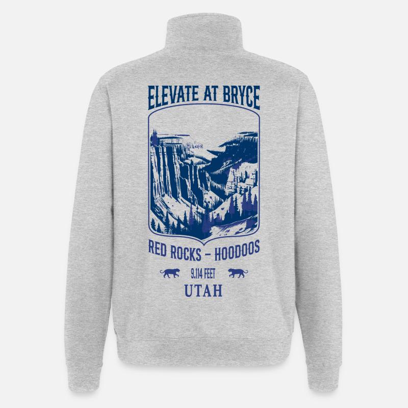 Elevate bei Bryce - Navy - Quarter-Zip-Sweatshirt - Grau meliert