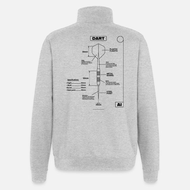 Plan de Fléchettes, Fléchettes - Sweat à zip 1/4 - gris chiné