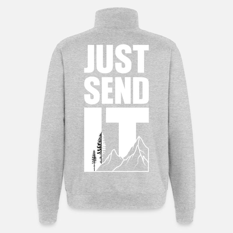 Just Send It - White - Quarter-Zip Sweatshirt - heather grey