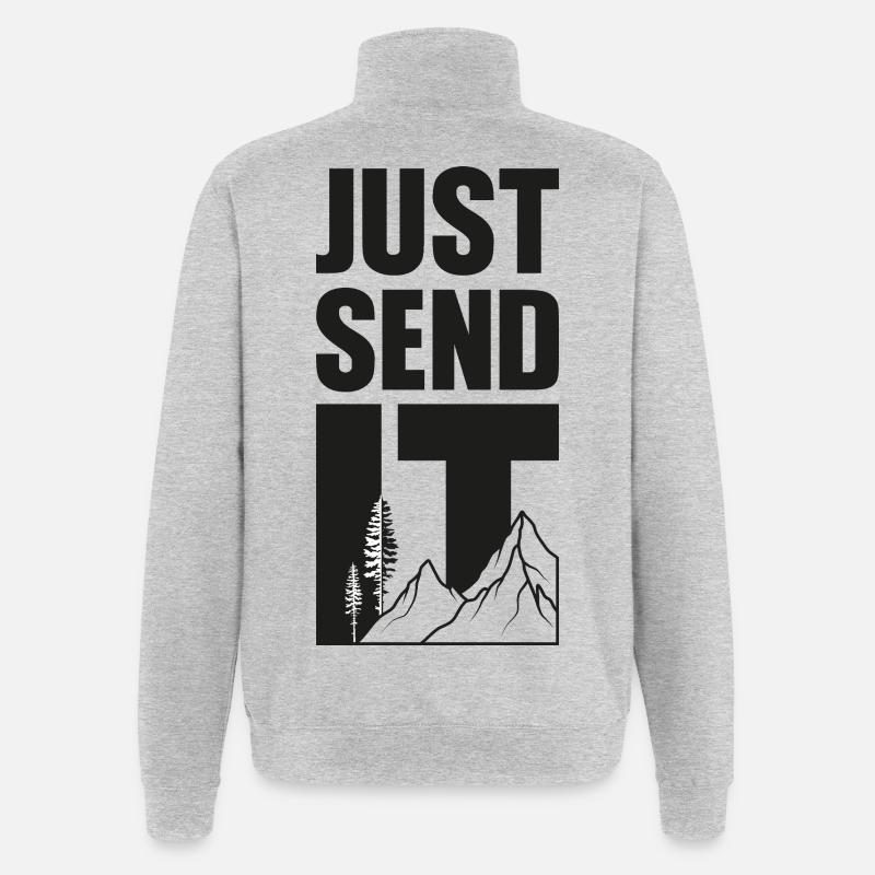 Il suffit de l’envoyer - Noir - Sweat à zip 1/4 - gris chiné