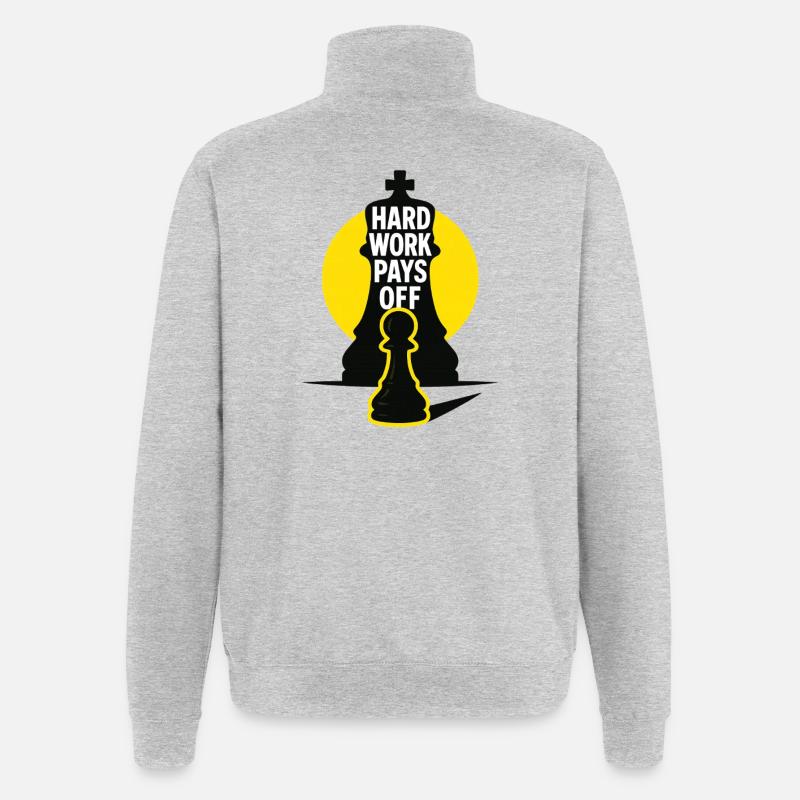 HardWorkPaysOff - Quarter-Zip Sweatshirt - heather grey