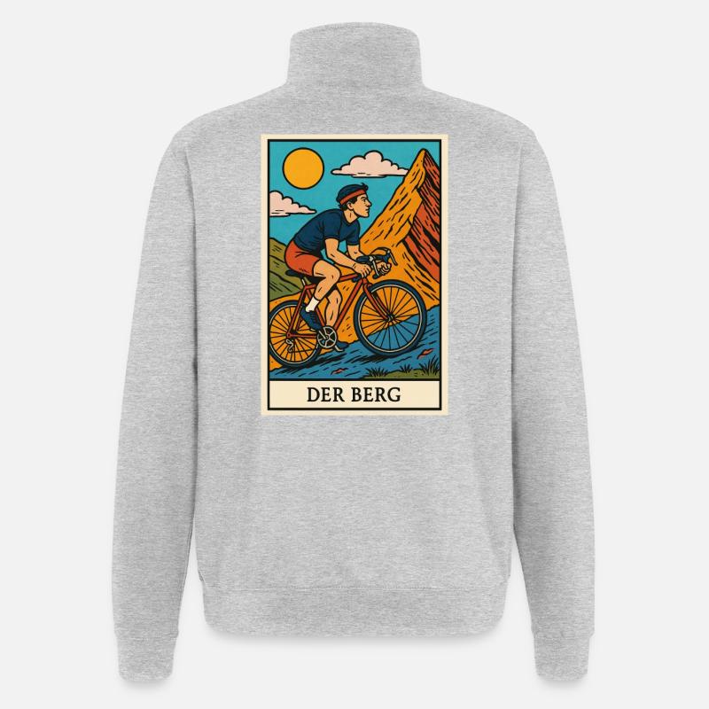 Radfahrer illustration - Quarter-Zip-Sweatshirt - Grau meliert