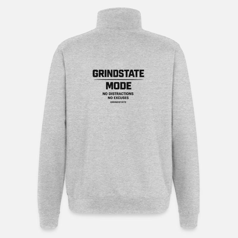 GRINDSTATE MODE Gym Motivation - Quarter-Zip Sweatshirt - heather grey